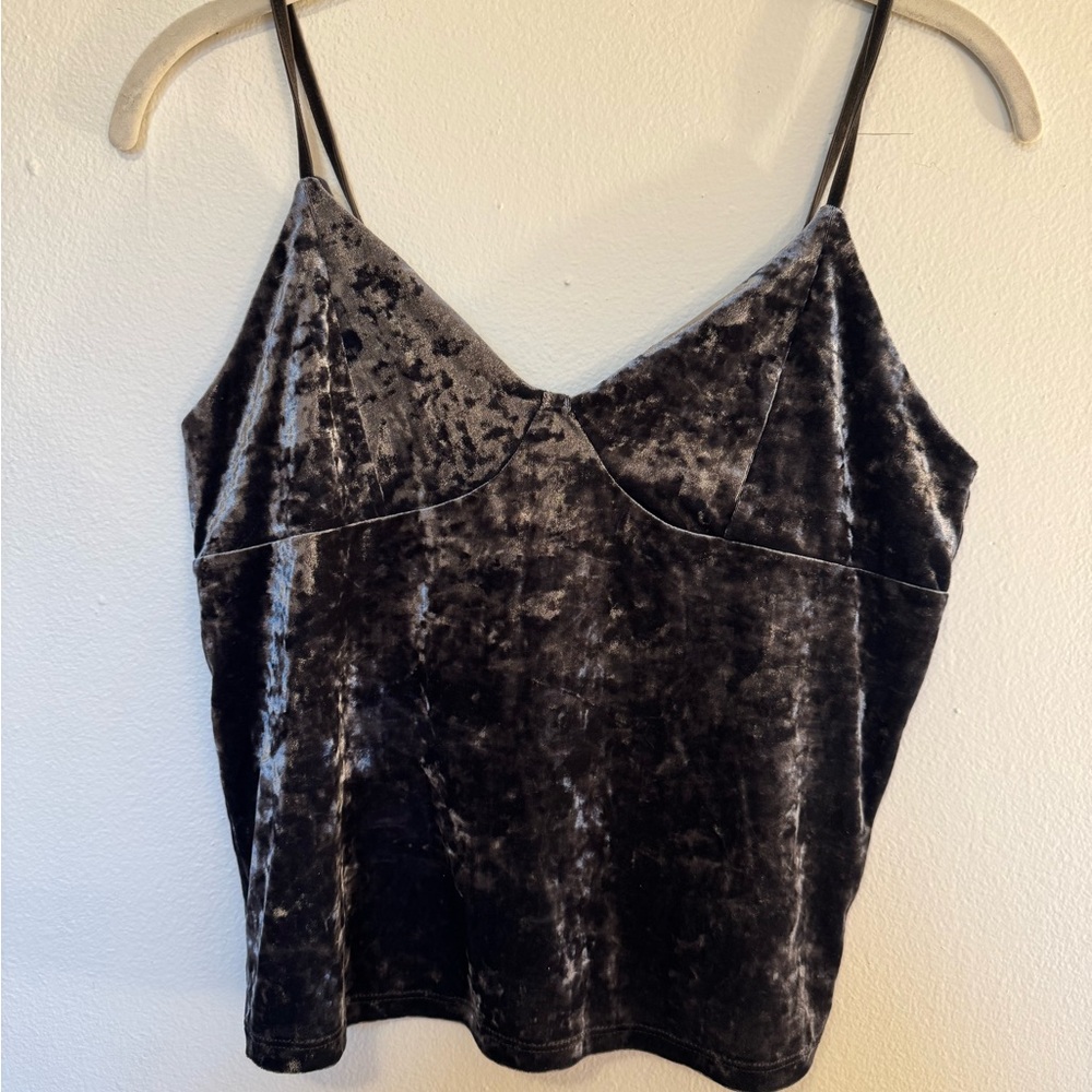 American Eagle Outfitters Charcoal Velvet Camisole